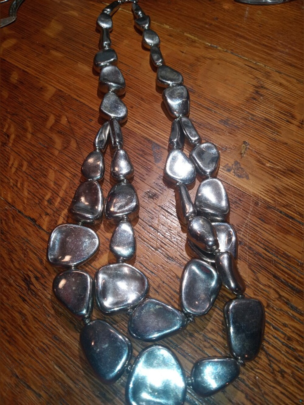Silver-Tone Chunky Pebble Necklace - Women's Jewelry